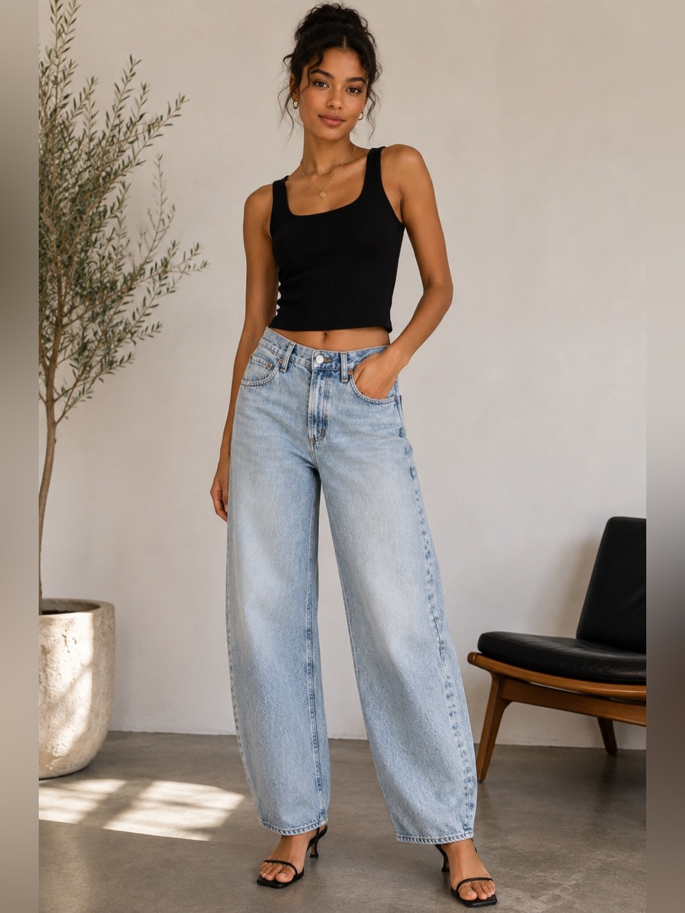 AGOLDE Low Curve Jeans 25 Force Light Wash Barrel Wide Leg A197-1206